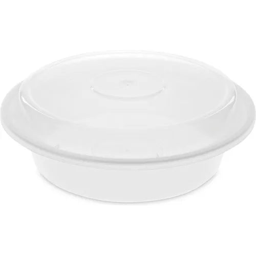 28/29oz Food Container Round w/ Lid White - 150/Case