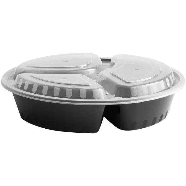 33oz 3 Compartment Food Container - 150/Case