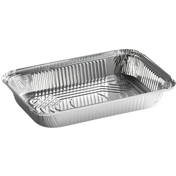 4 lb. Oblong Aluminum Foil Take-Out Container - 150/Case