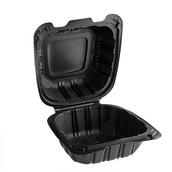 6x6 PP Hinged Container 225 Black - 150/Case