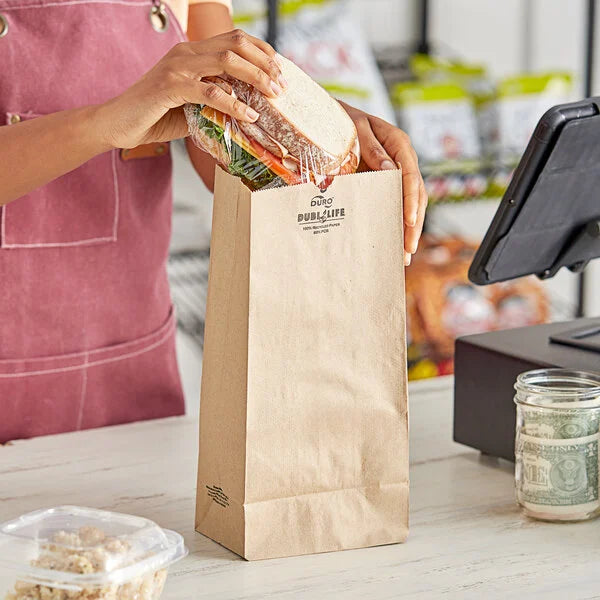 Imported 8 lb Natural Kraft Paper Bag - 500/Pack