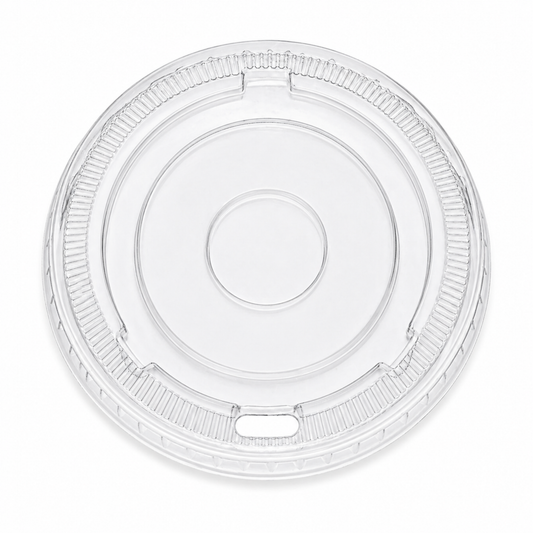 Rise Up 9/12 oz Clear PET Flat Lid with Straw Slot - 1000/Case