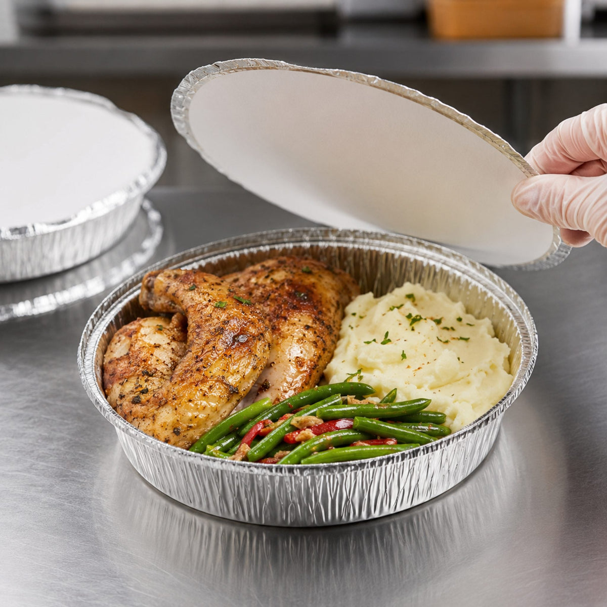 9" Round Heavy Duty Aluminum Foil Container - 500/Case