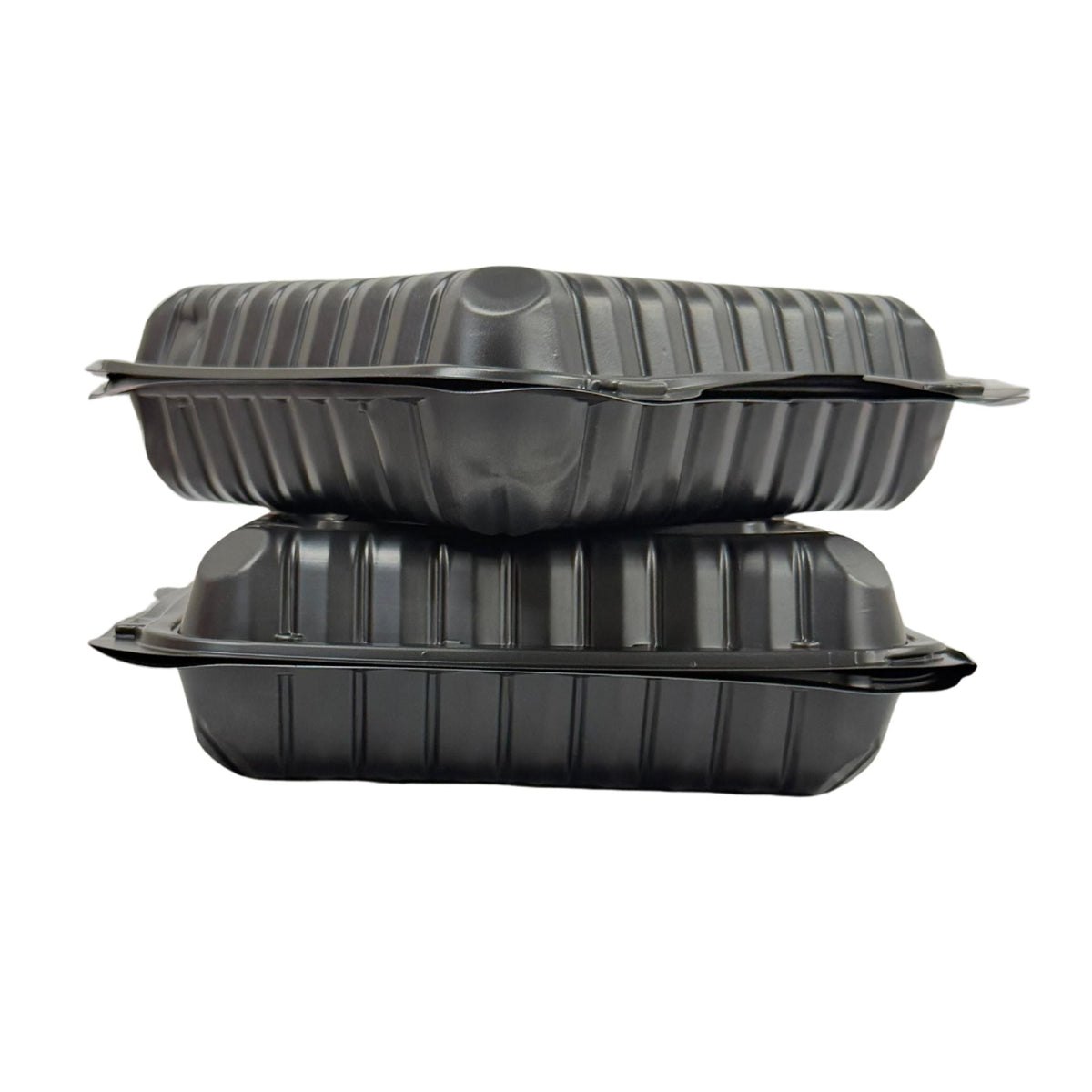 Black Hinged Container (Mineral-Filled Polypropylene) 1 Compartment 8x8