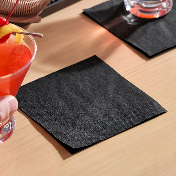 Black Beverage Napkins 2 PLY - 1,000/Case