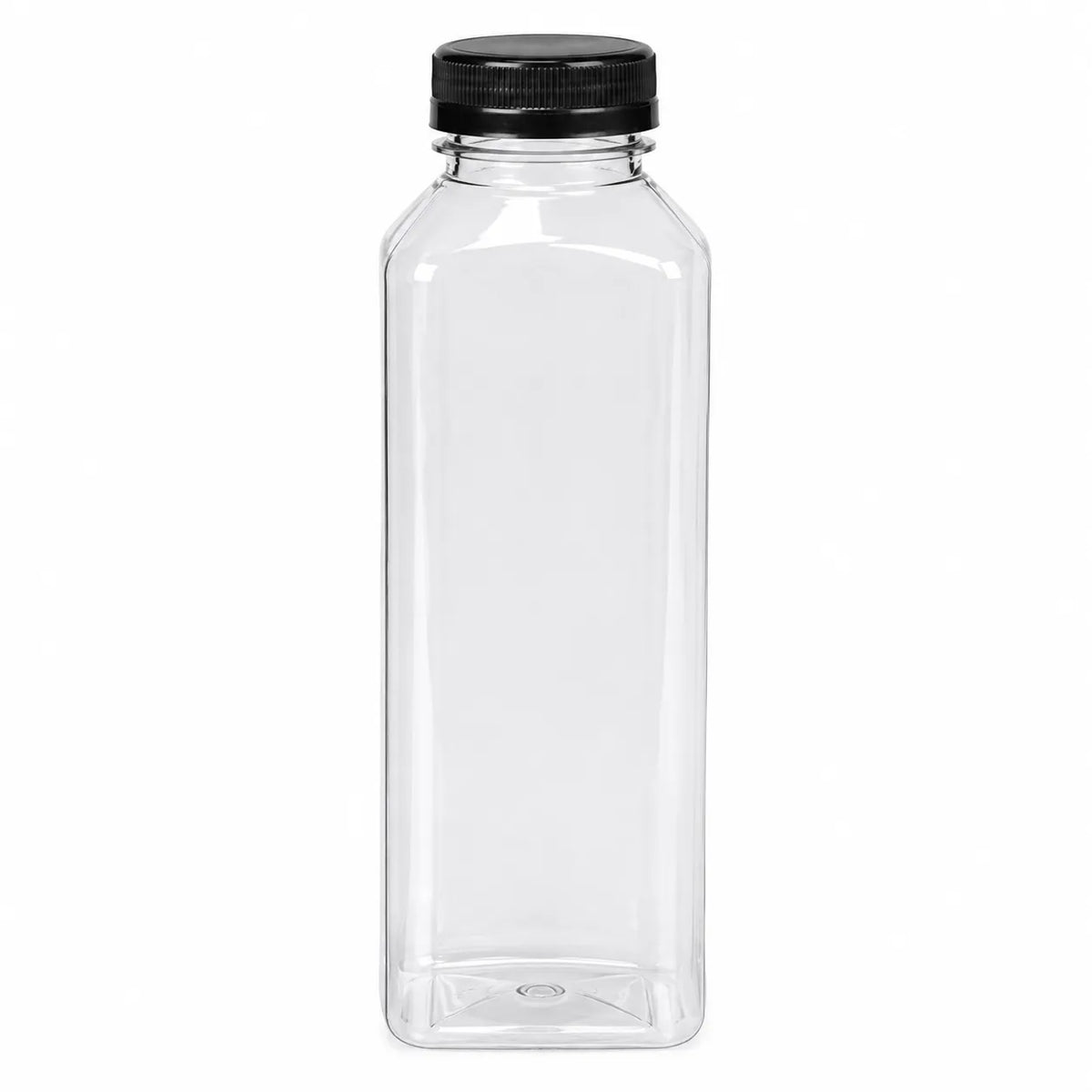 32 oz Clear PET Juice Bottle with Lid - 50/Case