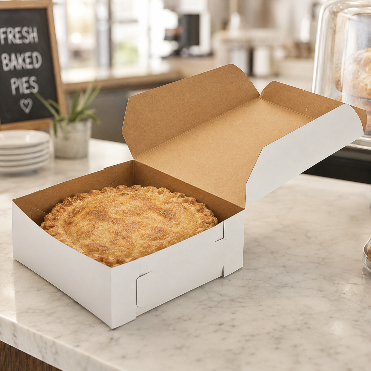 8" x 8" x 4" White Customizable Cake / Bakery Box - 250/Case