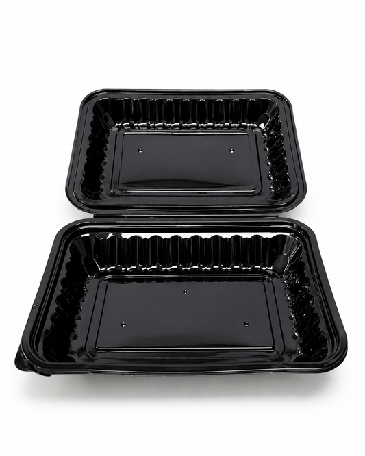 9x6 Hinged Container Shine Black - 150/Case