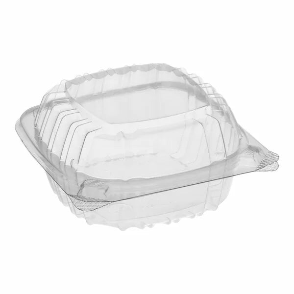 Clear Hinged Lid Plastic Container 5" x 5" x 3" - 500/Case