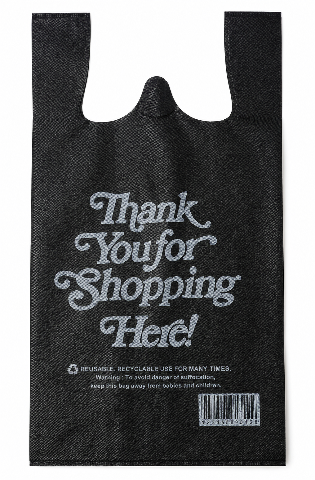 Black PP Packing Bag - 12" + 7" x 22" - 200/Bags