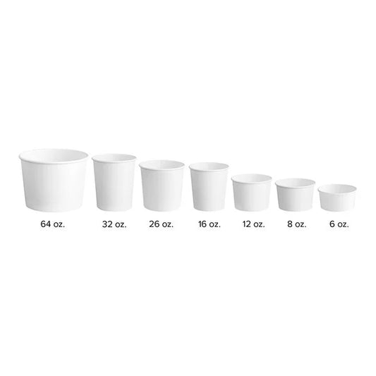 16oz. White Paper Cup With Lids - 250/Case