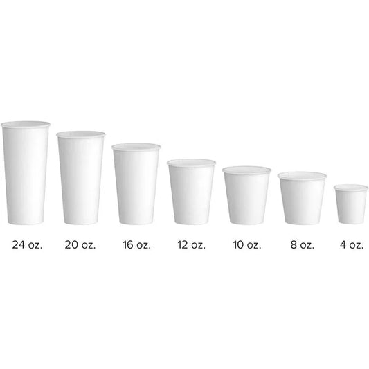 12oz White Hot Cup - 1,000/Case