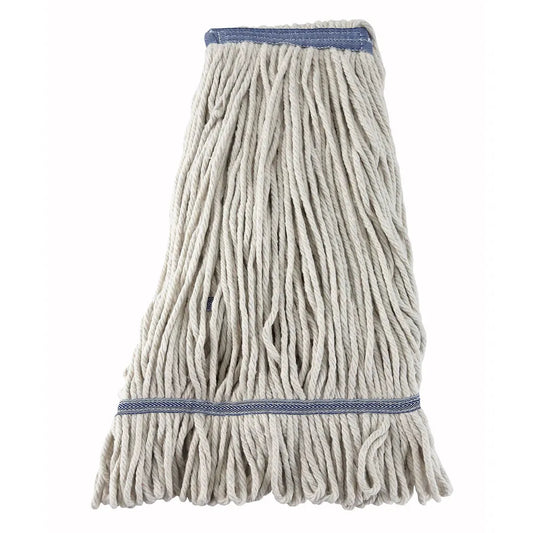 #24 Natural Cotton Cut End Wet Mop Head with 1" Headband – 12/Case