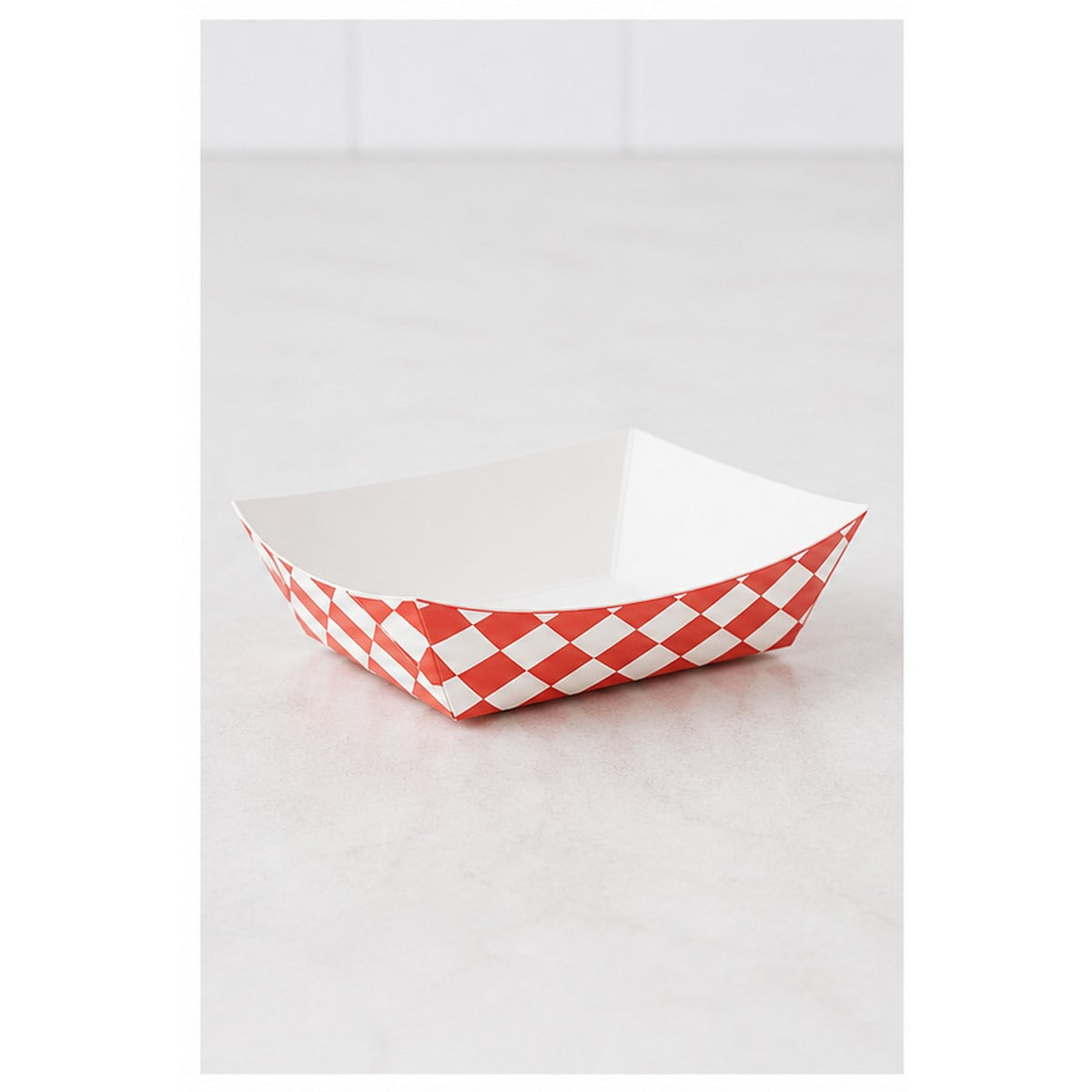 1/2 lb. Red Checkered Paper Food Tray - 1,000/Case