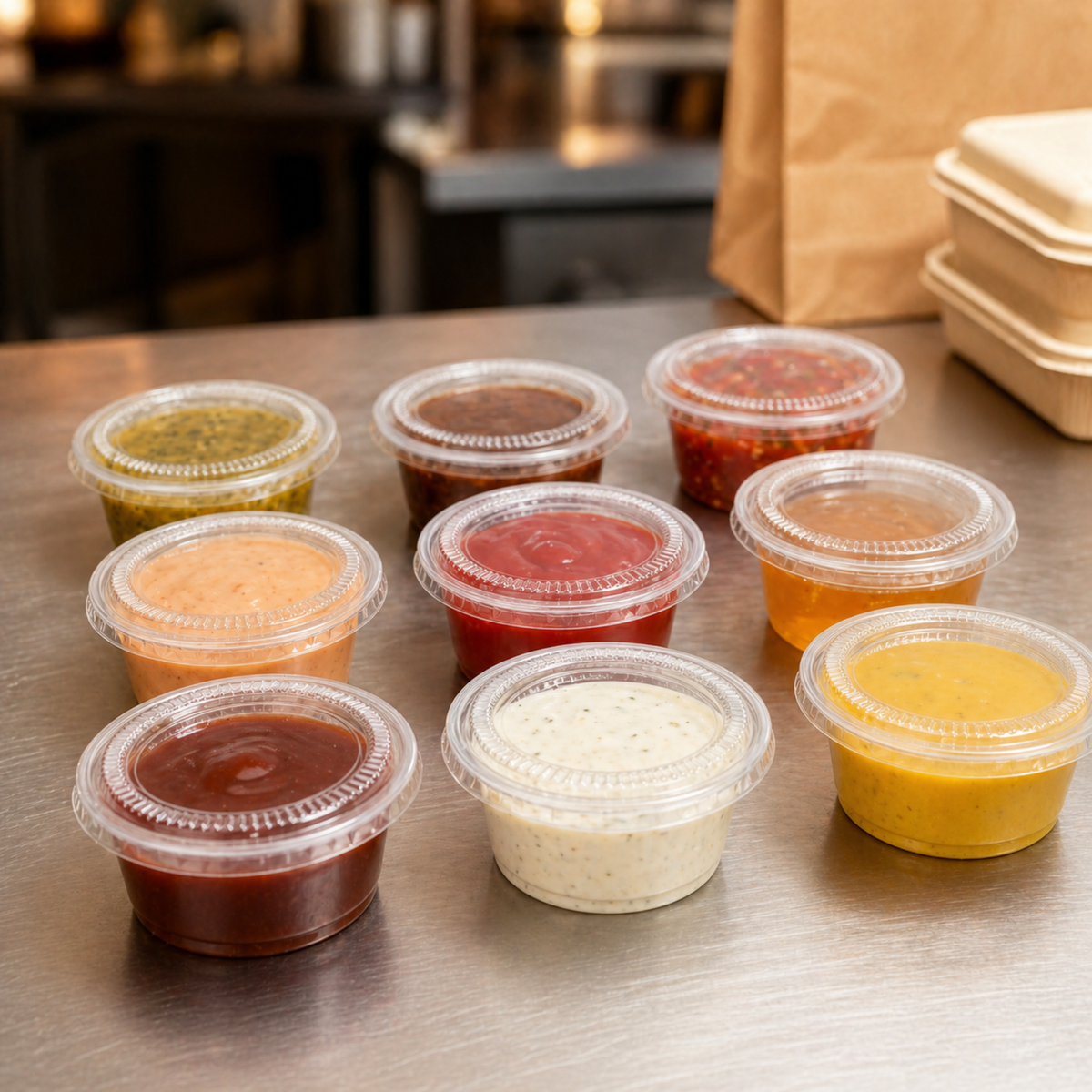 1 oz Clear No-Slot Portion Container Lids, 2500 Count Case
