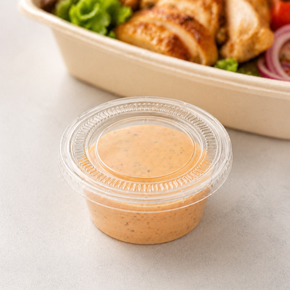 1 oz Clear No-Slot Portion Container Lids, 2500 Count Case
