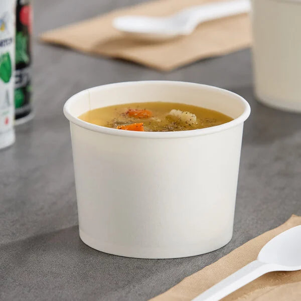 12oz. White Paper Cup with Lids -  250/Case