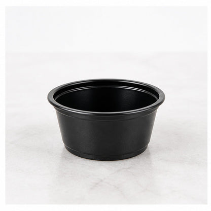 1.5 oz. Black Plastic Souffle Cup / Portion Cup - 2,500/Case