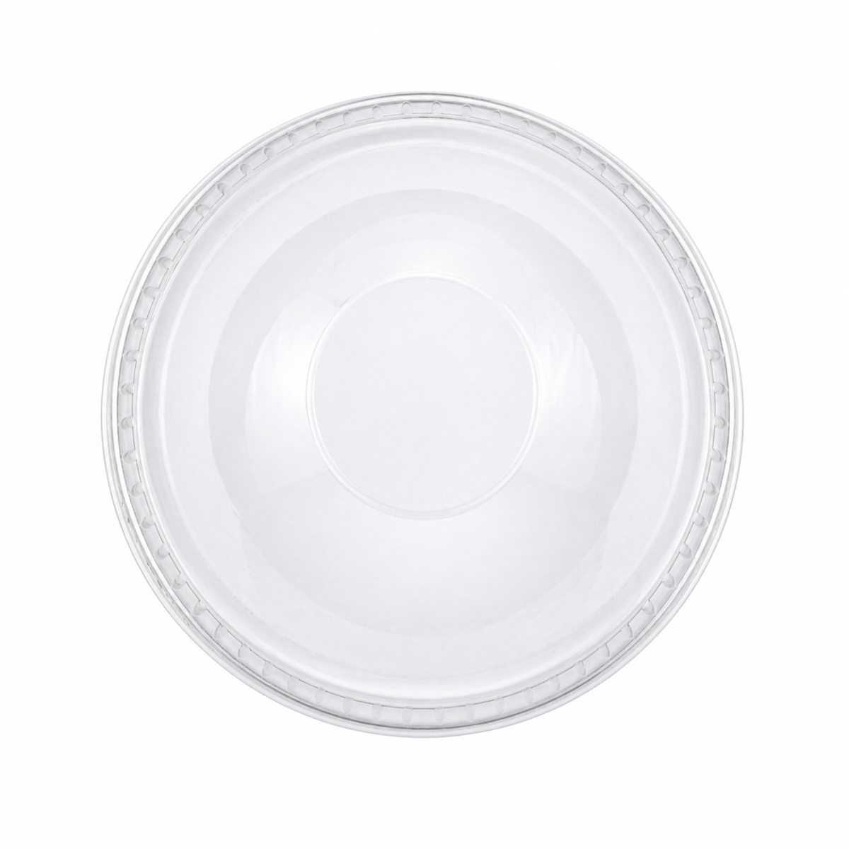 Rise Up 16/20/24 oz Clear PET Dome Lid with No Hole - 1000/Case