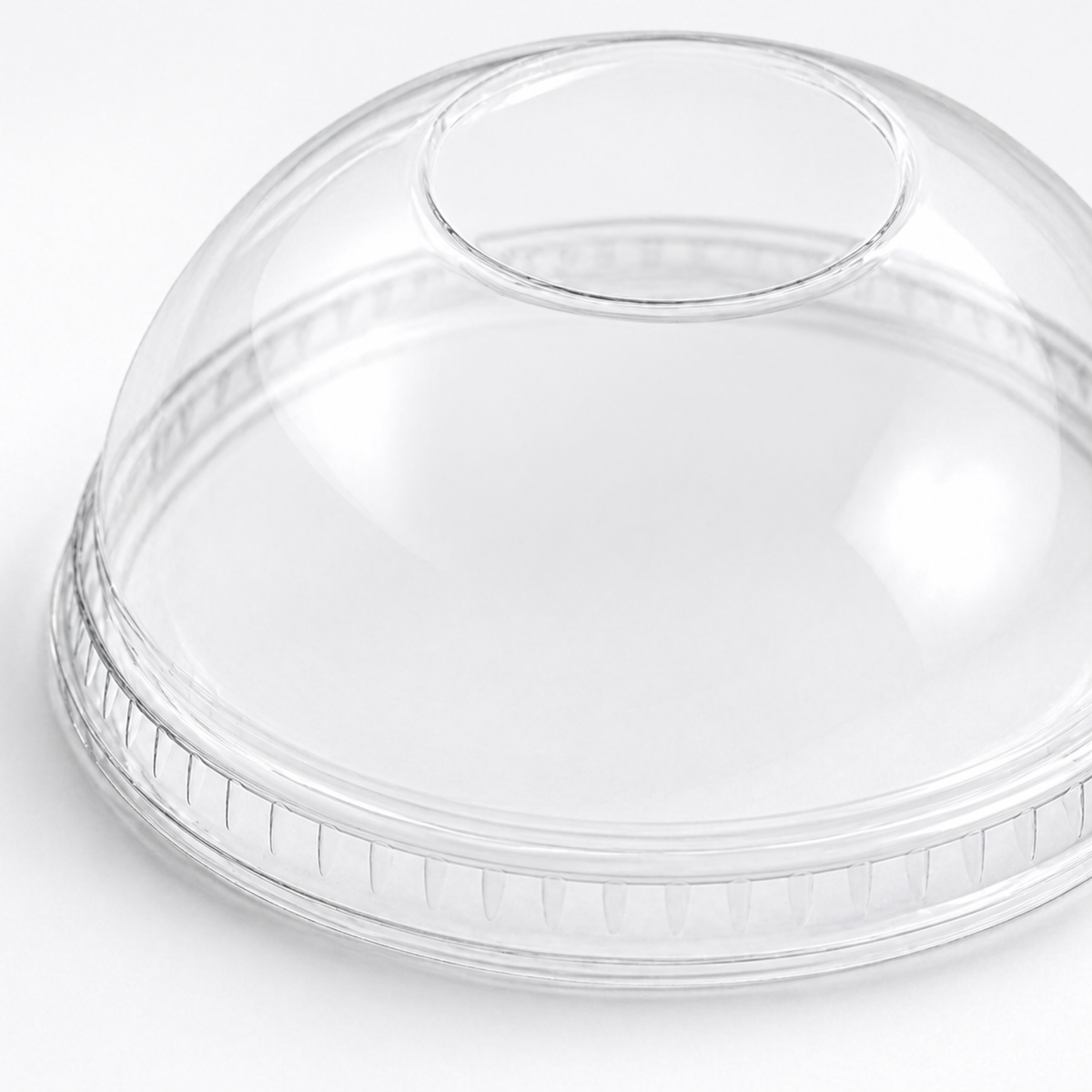 Rise Up 16/20/24 oz Clear PET Dome Lid with No Hole - 1000/Case