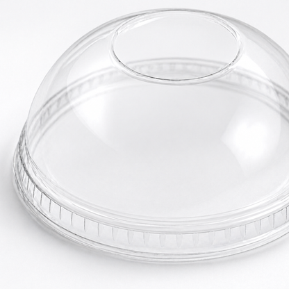 Rise Up 16/20/24 oz Clear PET Dome Lid with No Hole - 1000/Case