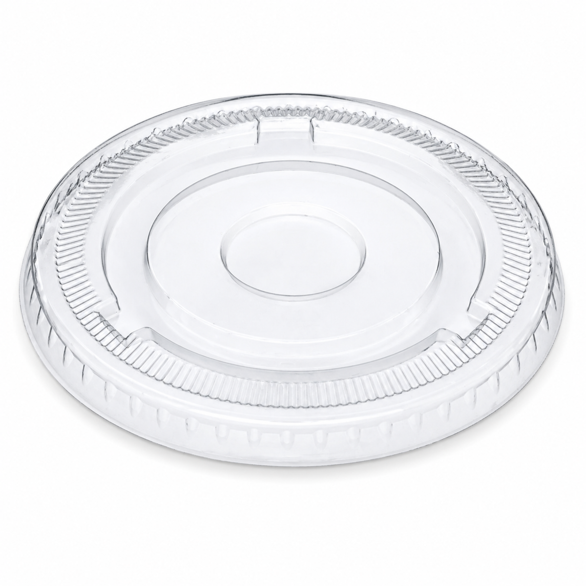 Rise Up 16/20 oz Clear PET Flat Lid without Straw Slot - 1000/Case