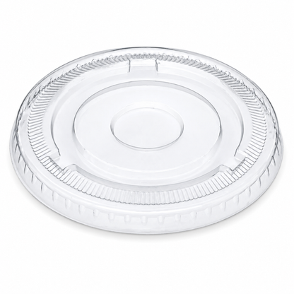 Rise Up 16/20 oz Clear PET Flat Lid without Straw Slot - 1000/Case