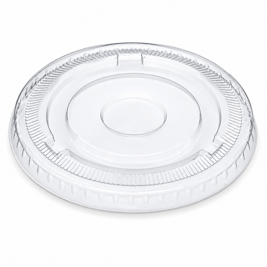 Rise Up 16/20 oz Clear PET Flat Lid without Straw Slot - 1000/Case