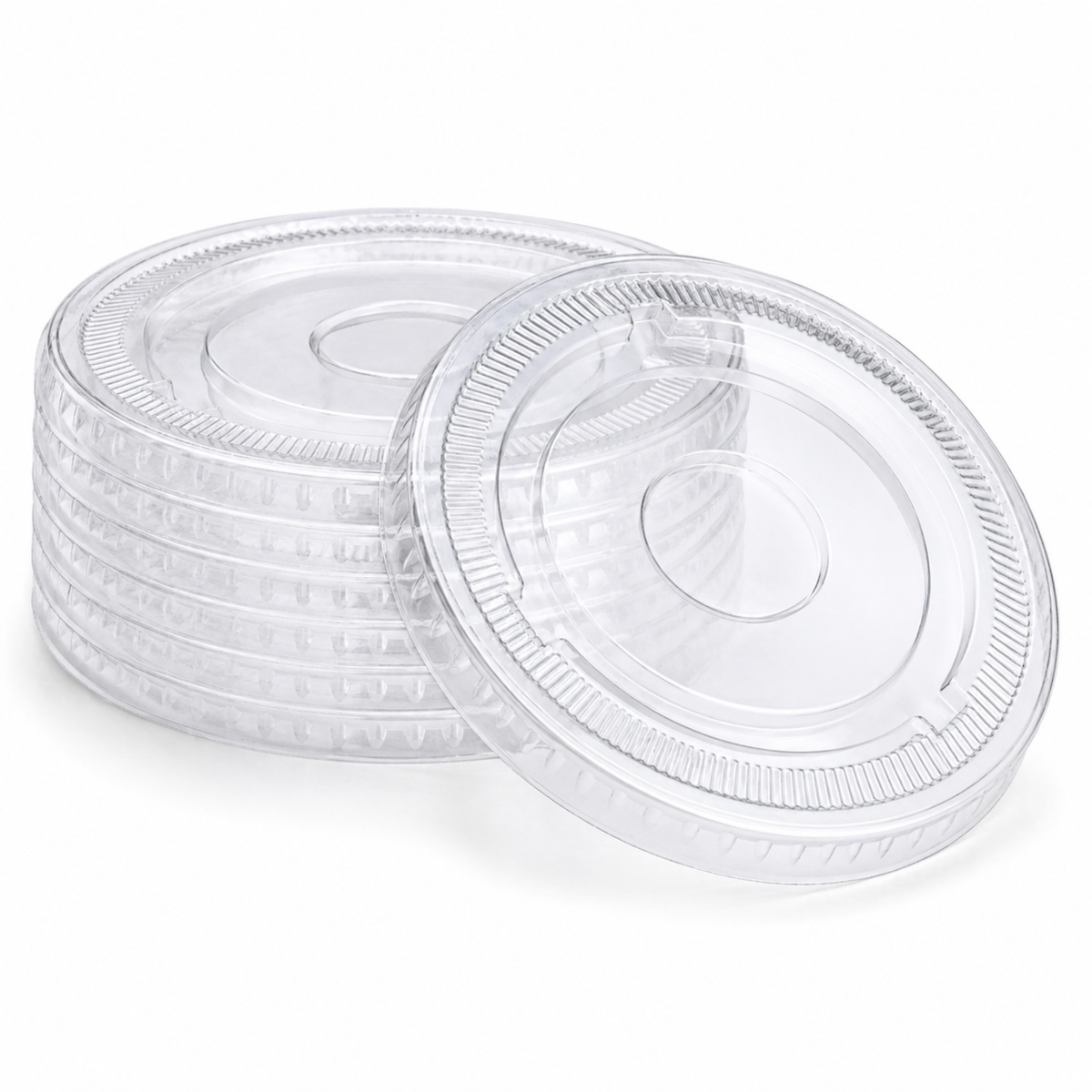 Rise Up 16/20 oz Clear PET Flat Lid without Straw Slot - 1000/Case