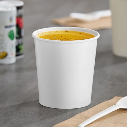16oz. White Paper Cup With Lids - 250/Case