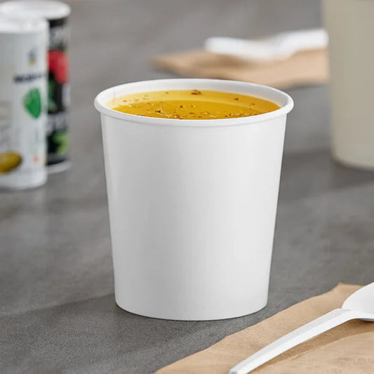 16oz. White Paper Cup With Lids - 250/Case