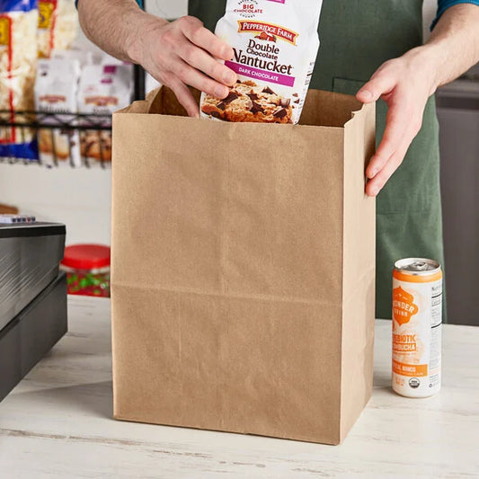 Duro 1/8 Short Natural Kraft Paper Bag - 500/Pack