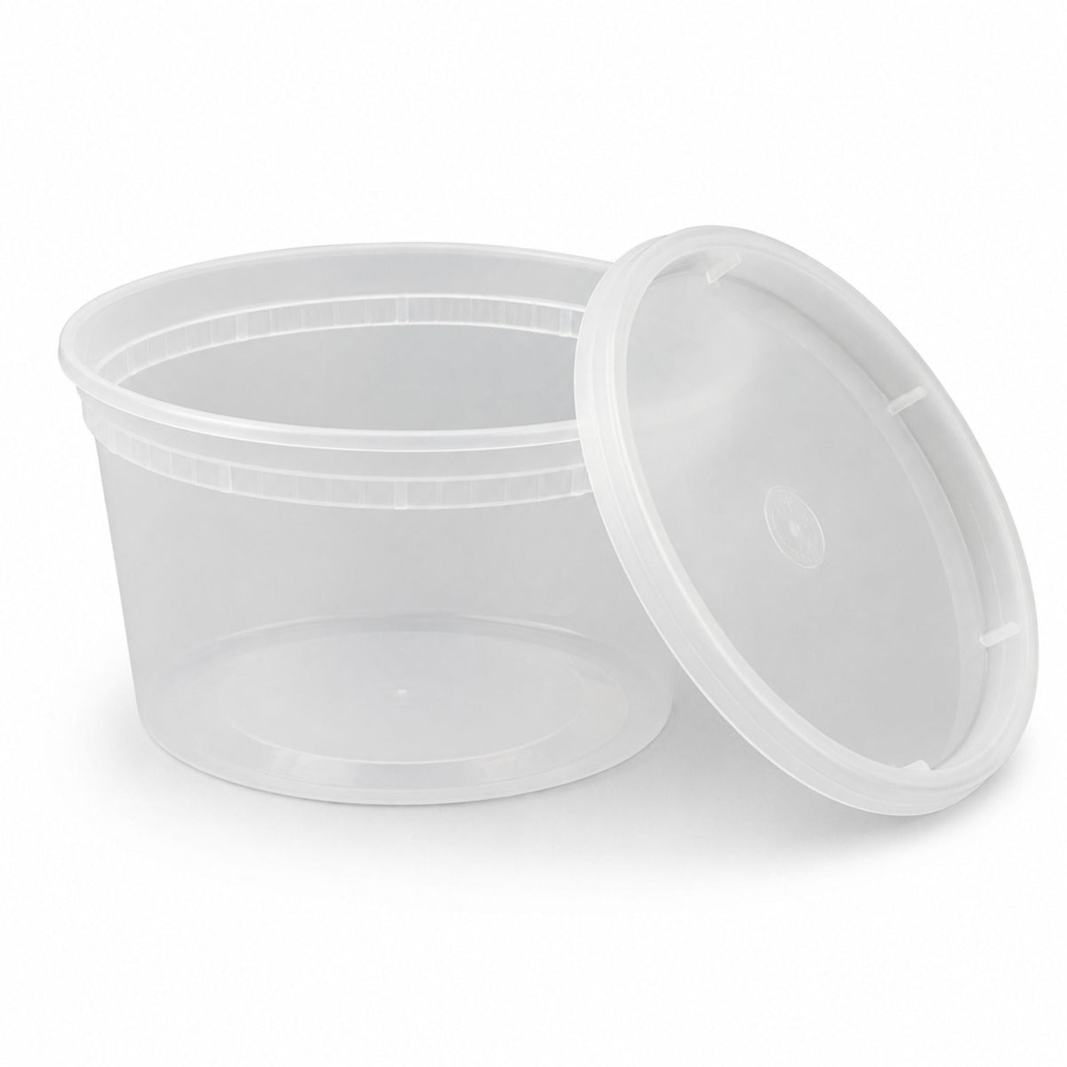 16 oz. Heavy-Duty Microwavable Translucent Plastic Deli Containers with Lids - 240/Case