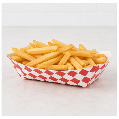 1 lb. Red Checkered Paper Food Tray - 1,000/Case