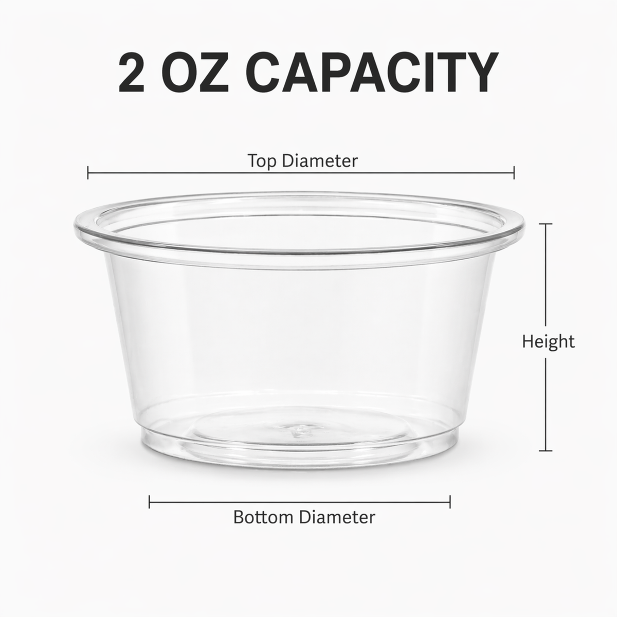 2 oz Clear Portion Cups, 2500 Count Case