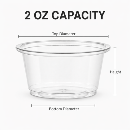2 oz Clear Portion Cups, 2500 Count Case