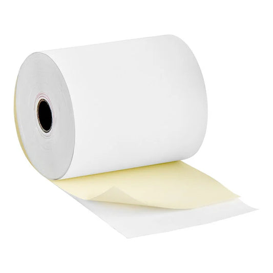 3" x 90' Carbonless 2-Ply Cash Register POS Paper Roll - 50/Case