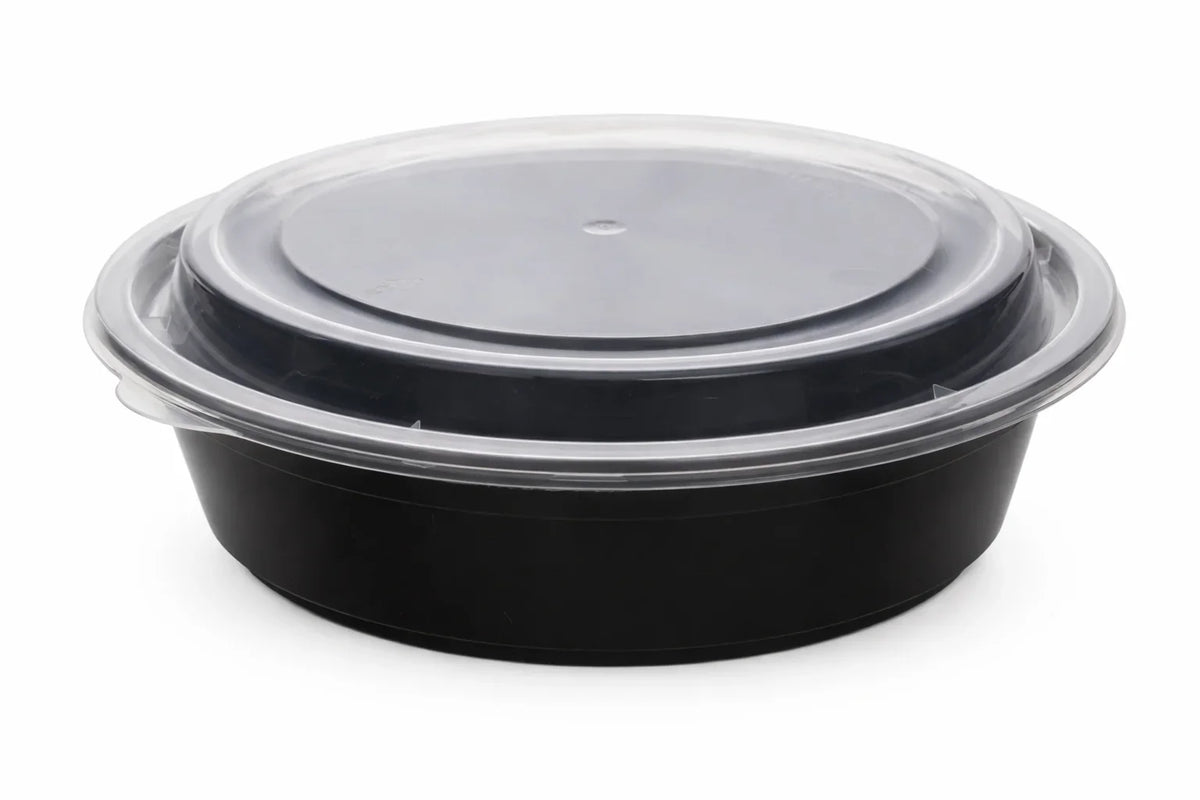 24oz Round Food Container w/ Lid - 150/Case