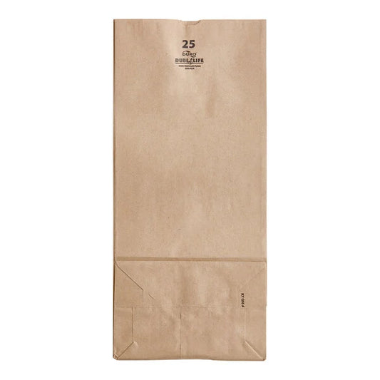 Duro 25 lb Natural Kraft Paper Bag Heavy Duty - 500/Pack