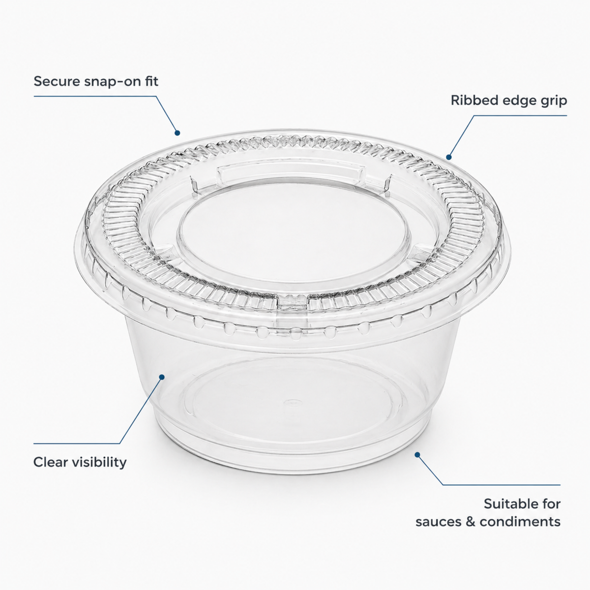 3.25 oz / 4 oz Clear Portion Cup Lids, 2500 Count Case