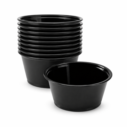 3.25 oz Black Portion Cups, 2500 Count Case