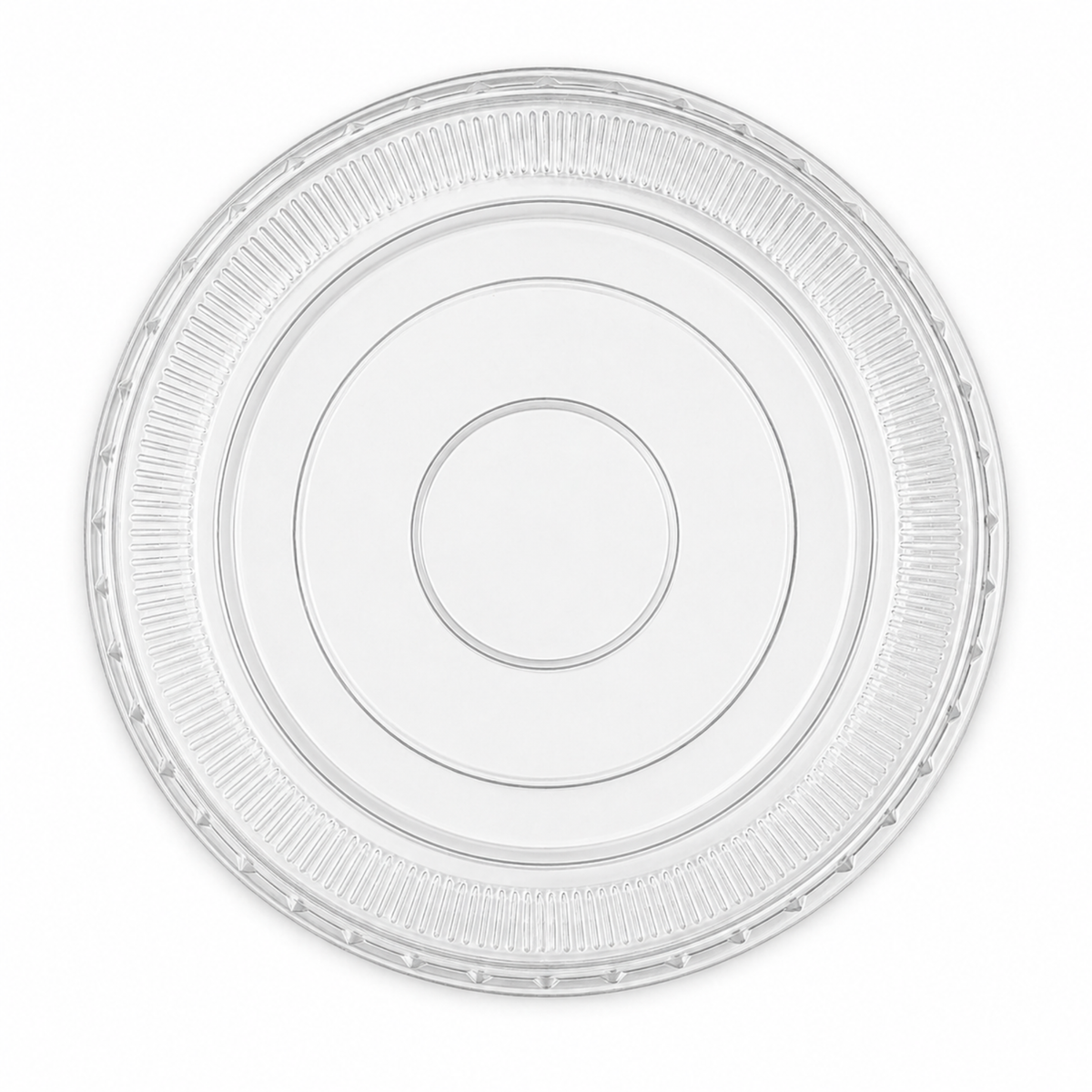 Rise Up 32 oz Clear PET Flat Lid without Straw Slot - 500/Case