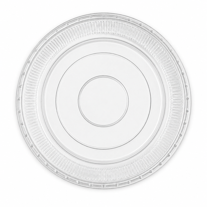 Rise Up 32 oz Clear PET Flat Lid without Straw Slot - 500/Case