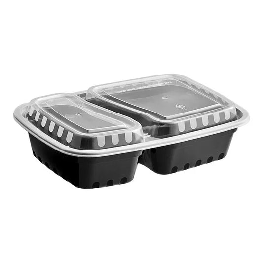 30oz - 32oz 2 Compartment Food Container w/ Lid - 150/Case