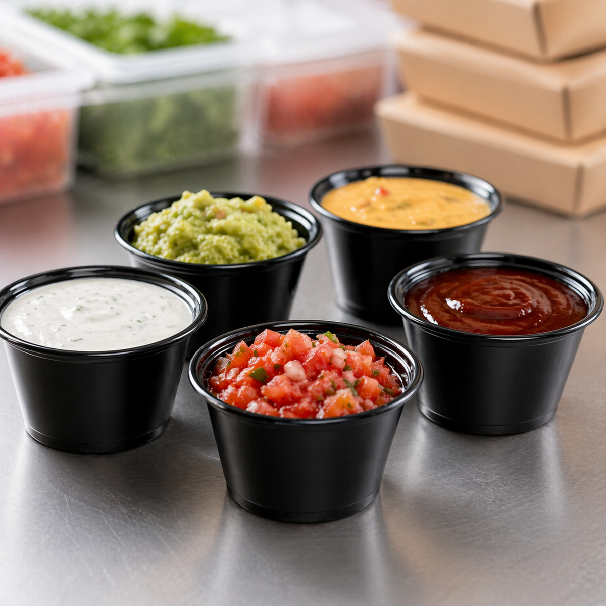 4 oz Black Portion Cups, 2500 Count Case