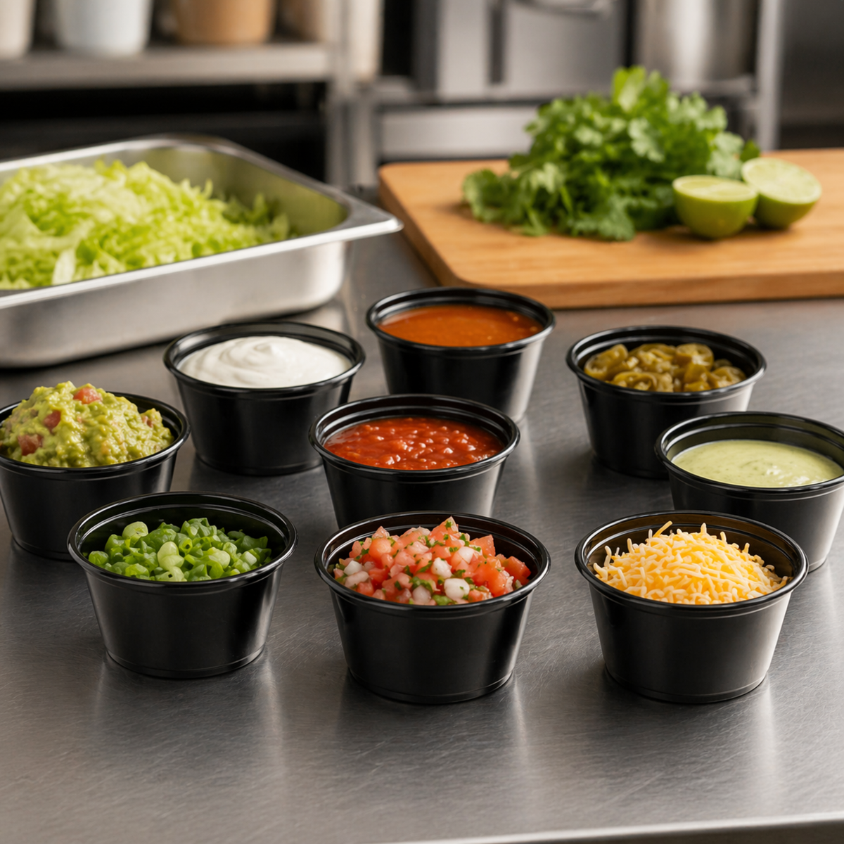 4 oz Black Portion Cups, 2500 Count Case