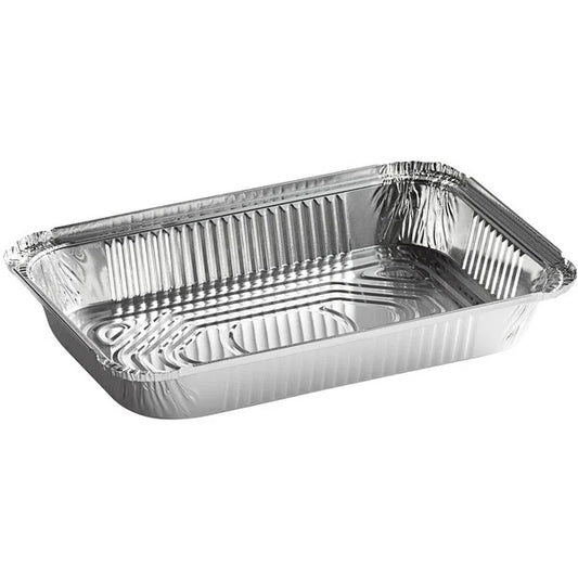 4 lb. Oblong Aluminum Foil Take-Out Container - 150/Case
