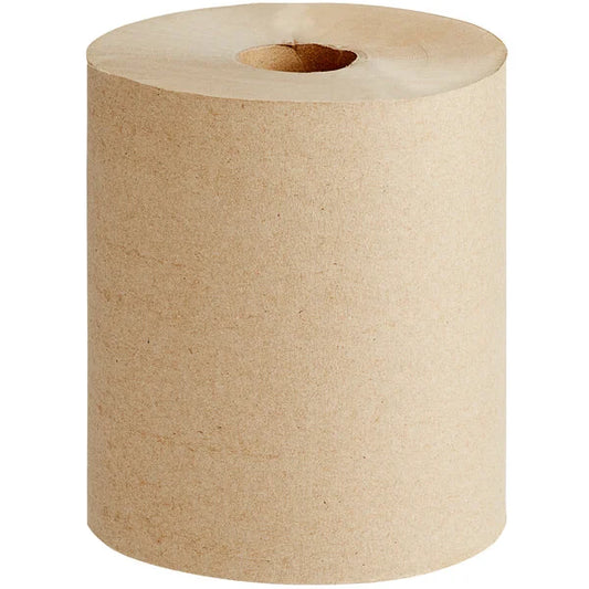8" Natural Kraft Hardwound Paper Towel, 300 Feet / Roll - 12/Case