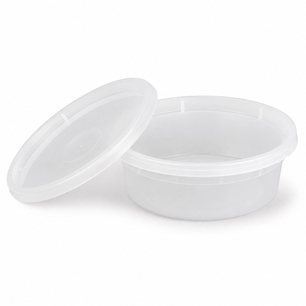 8 oz. Heavy-Duty Microwavable Translucent Plastic Deli Containers with Lids - 240/Case