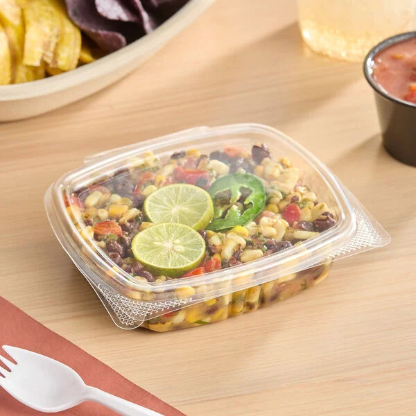 8oz. Clear PET Deli Hinged Container - 200/Case